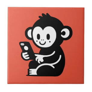 Monkey Phone Ceramic Tile