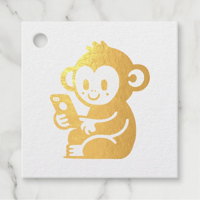 Monkey Phone Favour Tags (Front)