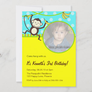 Monkey Photo Invitations