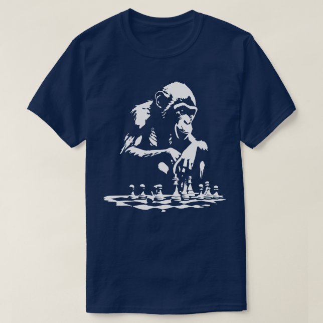 monkey play chess 1 T-Shirt (Design Front)