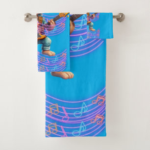 Monkey playing muasic Towel