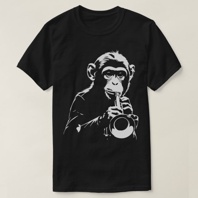 monkey playing on the trumpet T-Shirt (Design Front)