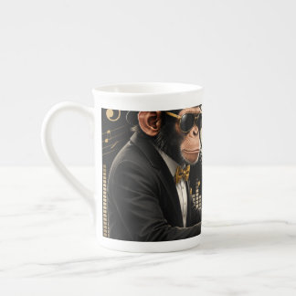 Monkey Playing Piano Music Poster – I Am Music Bone China Mug