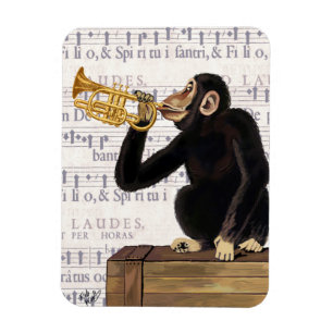 Monkey Playing Trumpet Magnet