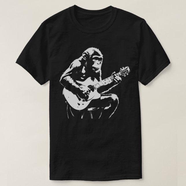 monkey plays the guitar 1 T-Shirt (Design Front)