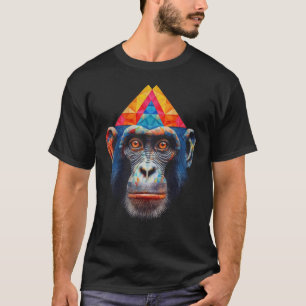 Monkey Polygon Colourful Zoo Animal Lover Motif An T-Shirt