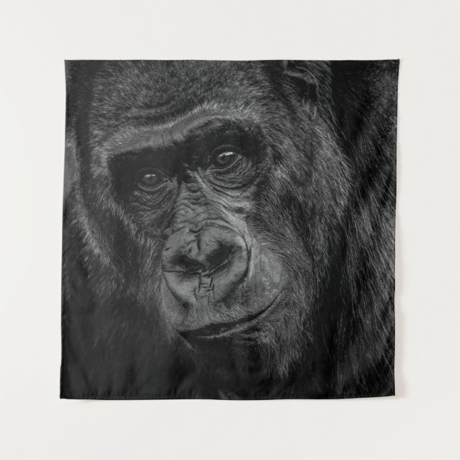 MONKEY PORTRAIT ON BW TAPESTRY (Front)