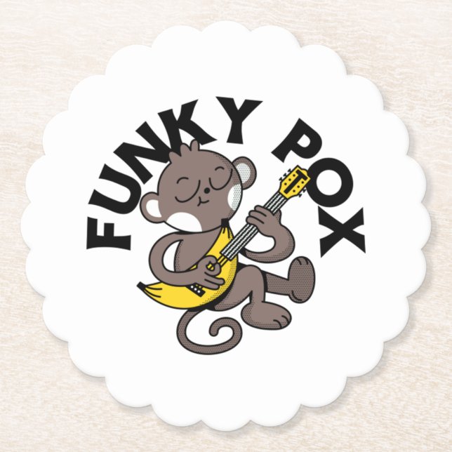 Monkey Pox Funky Pox  Paper Coaster (Front)