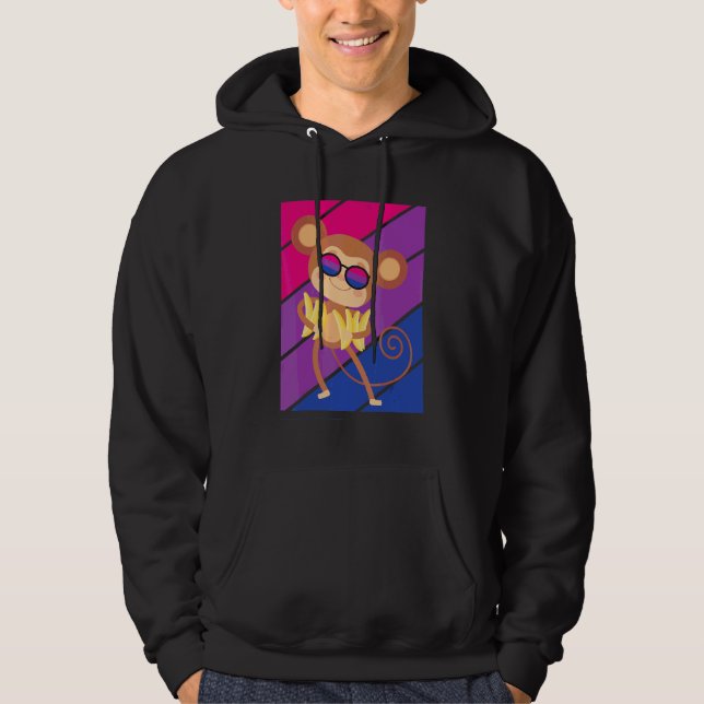 Monkey Pride Bisexual Flag Lgbtq Proud Ally Pride  Hoodie (Front)