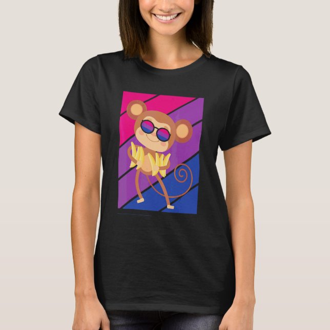 Monkey Pride Bisexual Flag Lgbtq Proud Ally Pride  T-Shirt (Front)