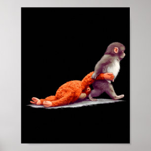 Monkey punch baby graphic little punch big love poster