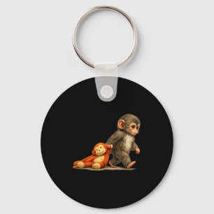 Monkey punch baby macaque little punch big cute key ring