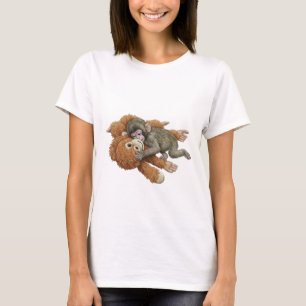 Monkey Punch Graphic, Baby Monkey Orangutan Hug T-Shirt