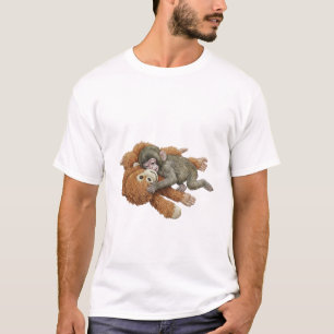 Monkey Punch Graphic, Baby Monkey Orangutan Hug T-Shirt