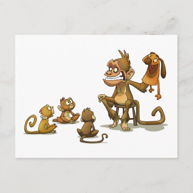 Monkey Puppet Postcard (Front)