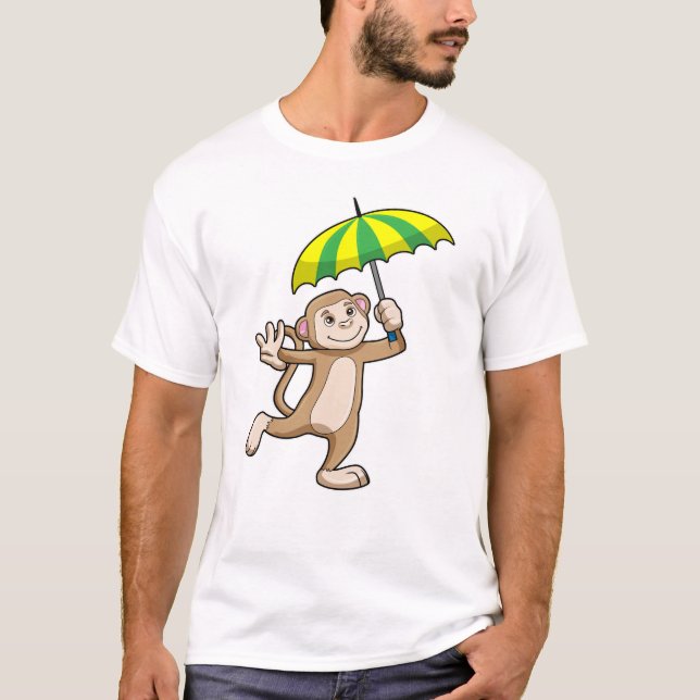 Monkey Rain Umbrella T-Shirt (Front)