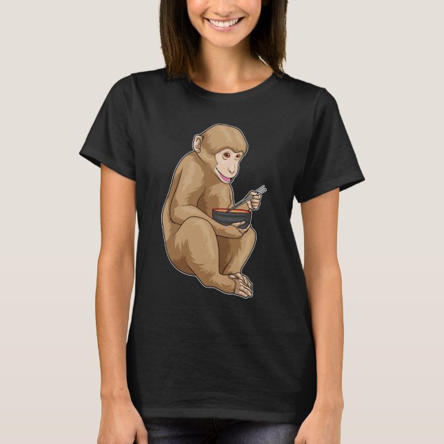 Monkey Ramen Bowl T-Shirt (Front)