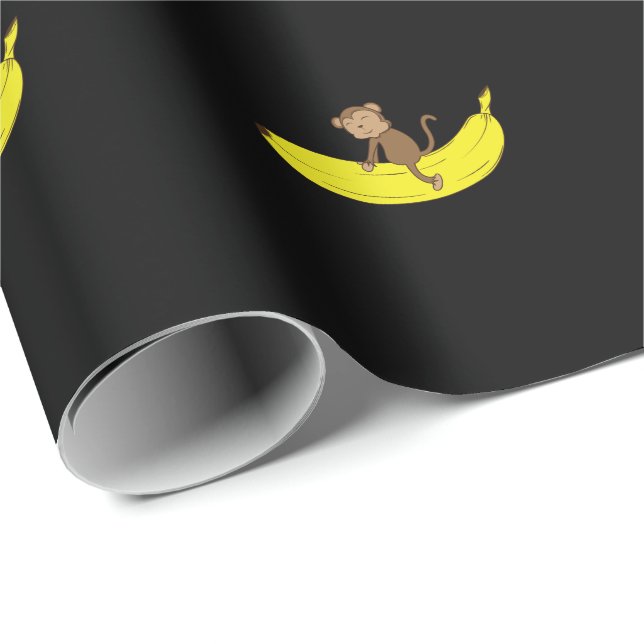 Monkey rides on bananas wrapping paper (Roll Corner)