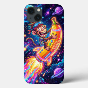 Monkey Riding a Banana Rocket Phone Case