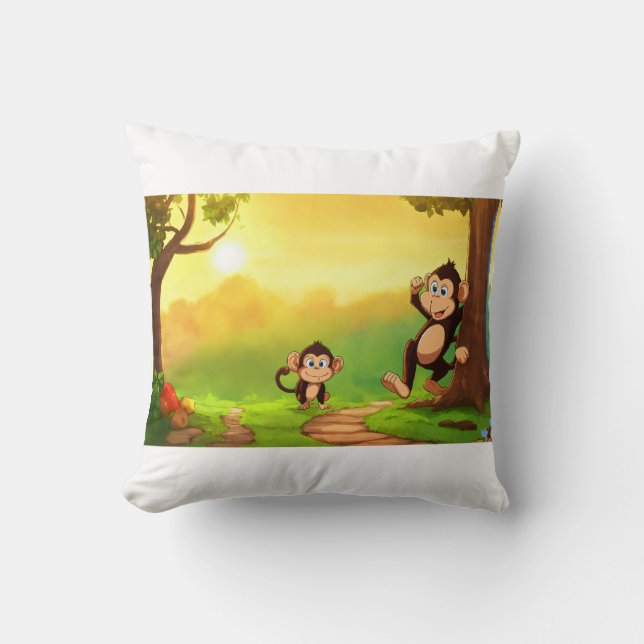 Monkey’s Morning Swing Cushion (Front)