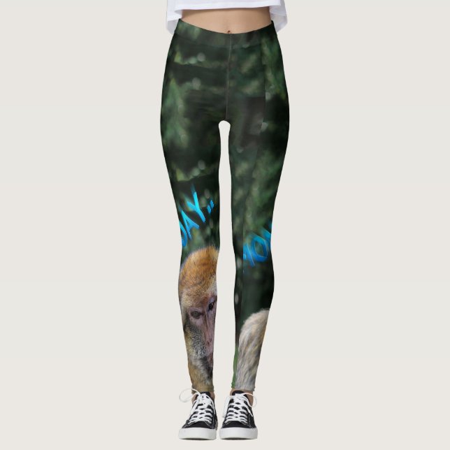 Monkey sad about monday leggings (Front)