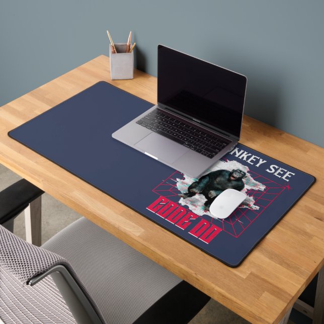 Monkey See Code Do Web Developer Humour Desk Mat (Office 2)