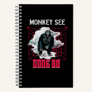 Monkey See Code Do Web Developer Humour Notebook