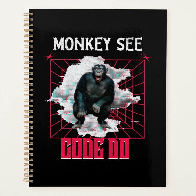 Monkey See Code Do Web Developer Humour Planner (Front)