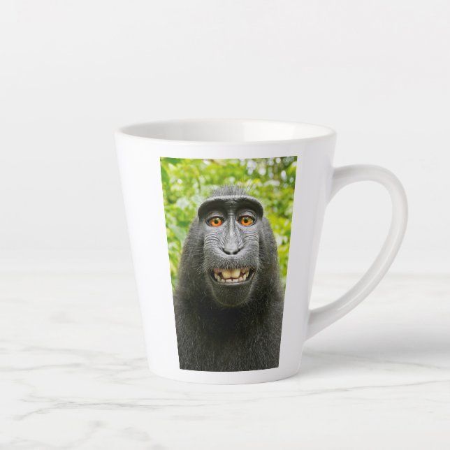 Monkey Selfie Latte Mug (Right)