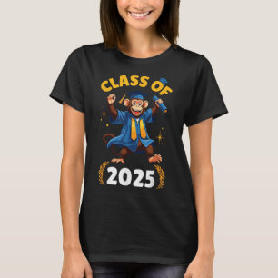 Monkey Senior Cl Of 2025 Graduation Day School Col T-Shirt