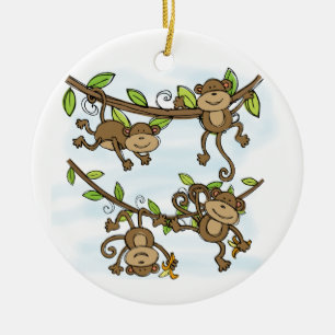 Monkey Shine Ceramic Tree Decoration