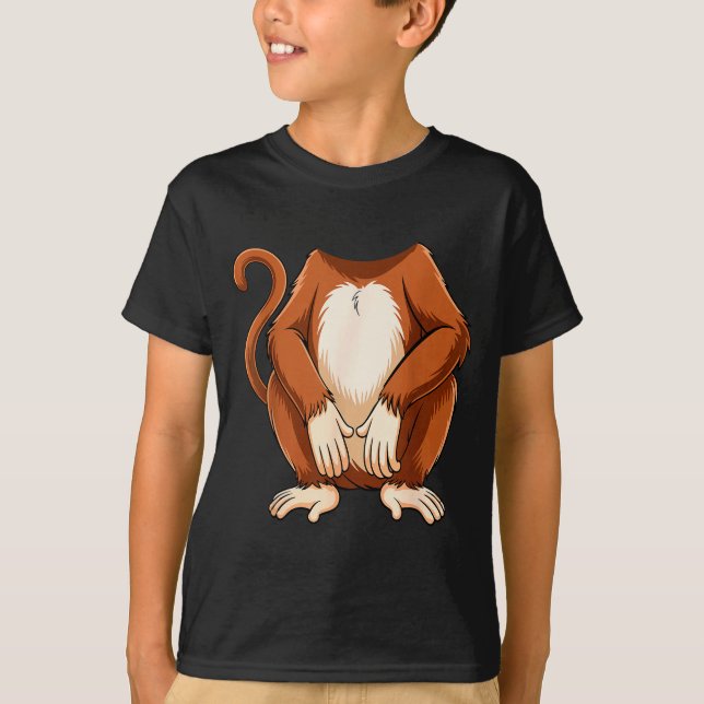 Monkey Shirt Adult Kids Men Women Brown Monkey Cos (Front)