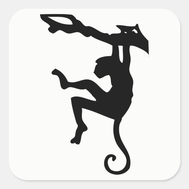 Monkey Silhouette Square Sticker (Front)