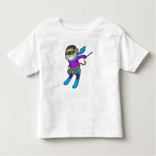 Monkey Skier Ski Toddler T-Shirt