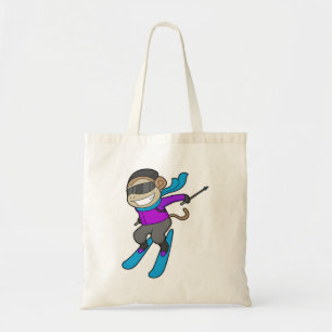Monkey Skier Ski Tote Bag