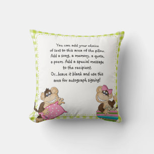 Monkey Slumber Party Custom Pillow