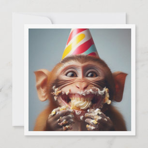 Monkey smash cake birthday, monkey invtitation invitation