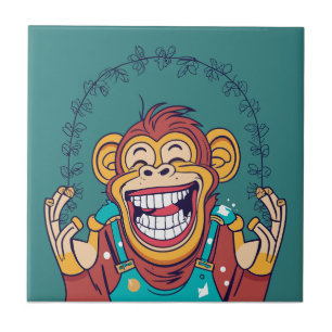 Monkey Smiling Ceramic Tile