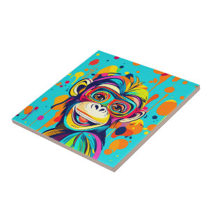 Monkey Smiling Ceramic Tile