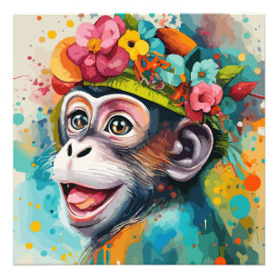 Monkey Smiling Photo Print