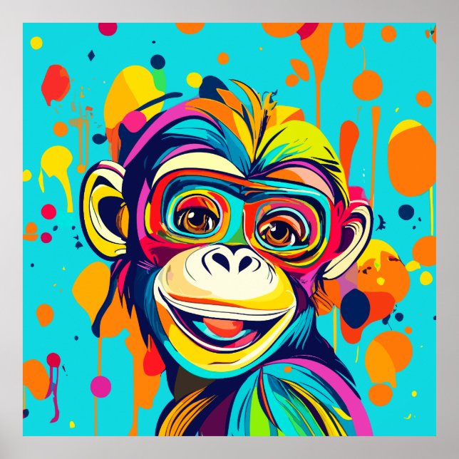 Monkey Smiling Poster (Front)