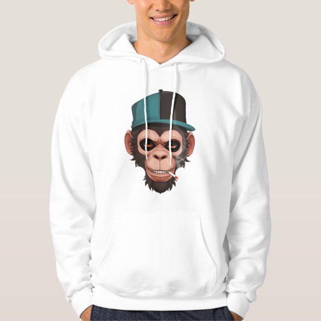 Monkey smokes hoodie (Front)