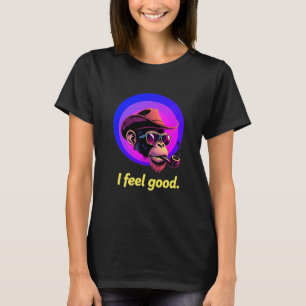 Monkey smoking a pipe and feels good funny T-Shirt