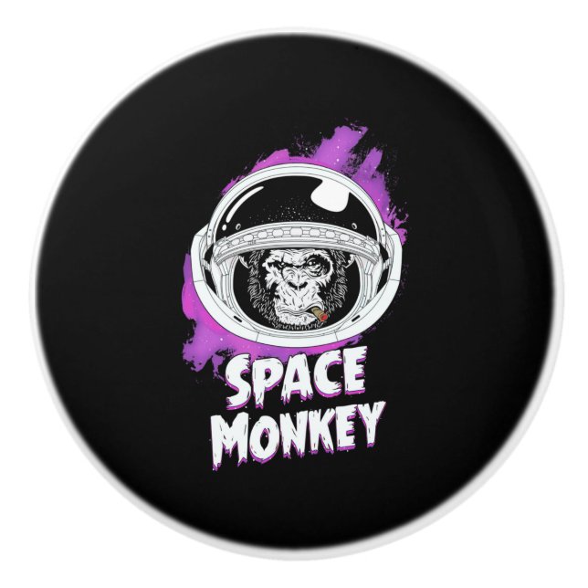 Monkey Space Monkey Ceramic Knob (Front)
