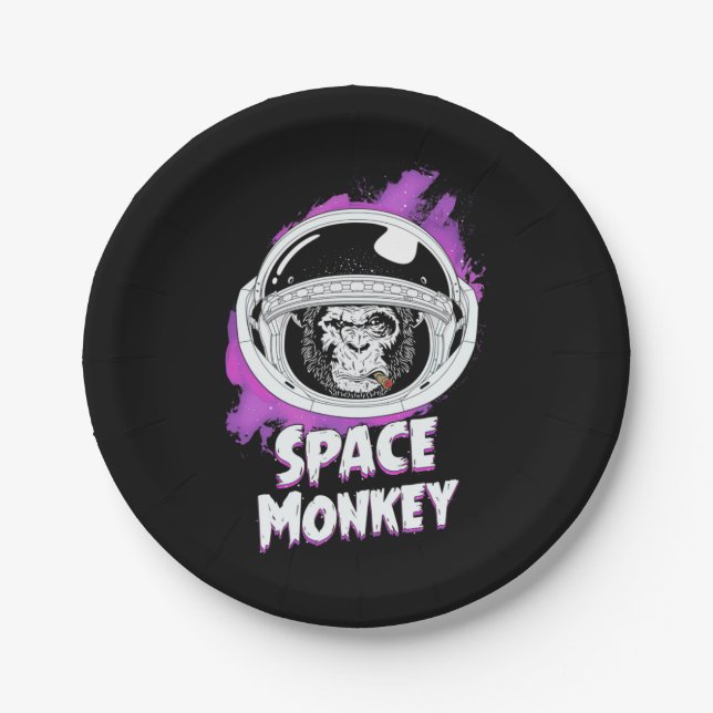 Monkey Space Monkey Paper Plate (Front)