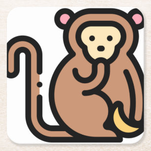 Monkey Square Paper Coaster
