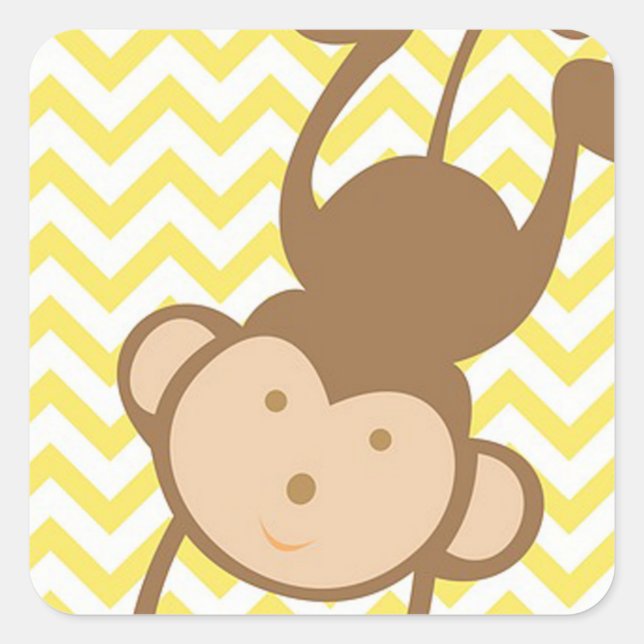 Monkey Square Sticker (Front)
