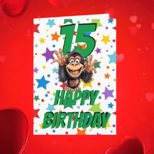 Monkey Stars Birthday Card