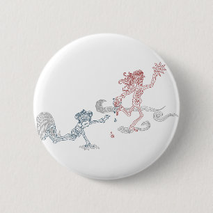 monkey sun snatcher 6 cm round badge