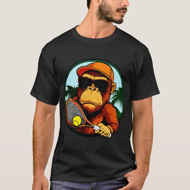 Monkey tennis player T-Shirt (Front)